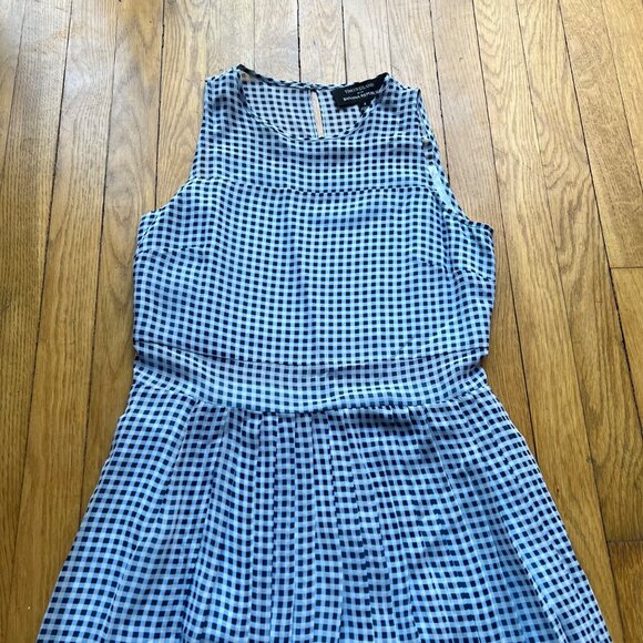 Timo Weiland X Banana Republic Size 4 Blue Gingham Plaid Silk Sleeveless Dress - Picture 4 of 14